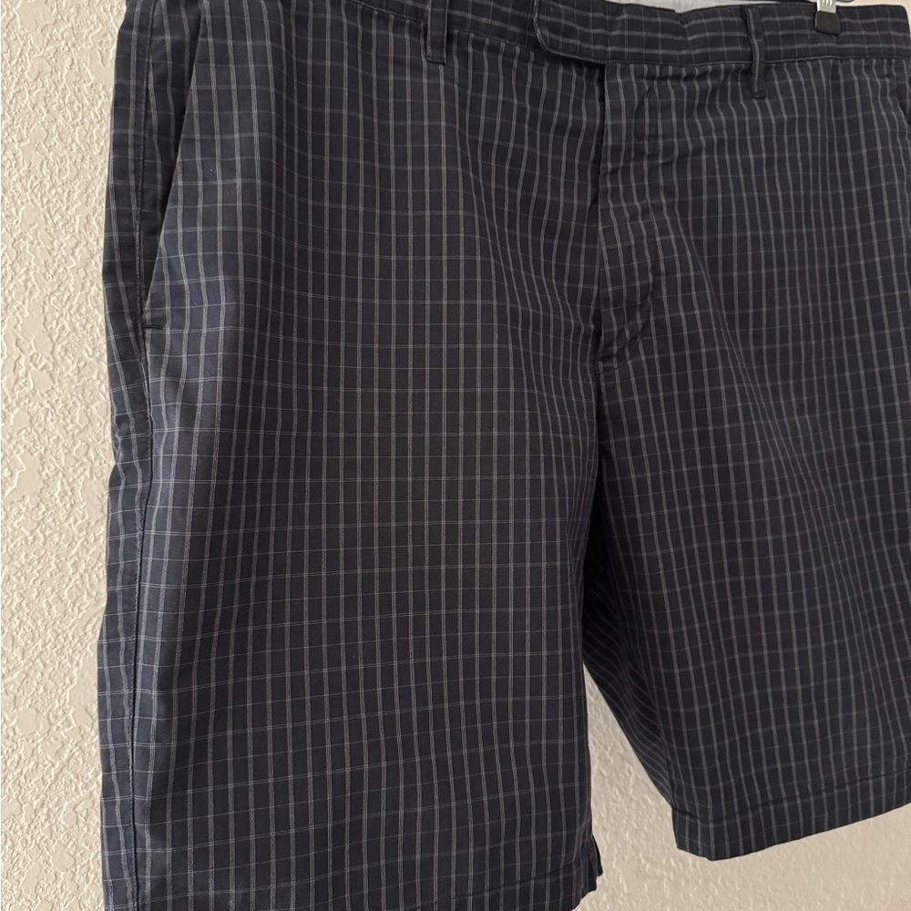 Theory Shorts Plaid Flat Front Pockets Blue & Gray Men Sz‎ 36 Gently Used EUC